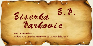 Biserka Marković vizit kartica